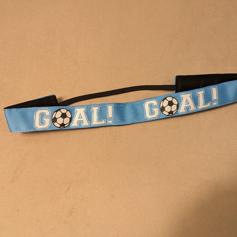 Hand-Sewn Soccer Goal Headband -  No-Slip w/ Velvet Backing, Athletic Aesthetic